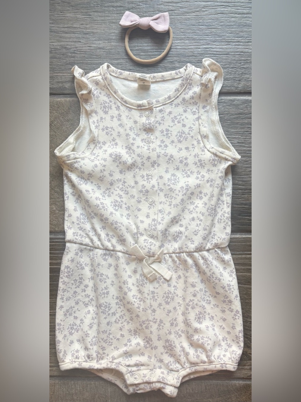 Colored Organics Romper & Matching Dainty Bow
